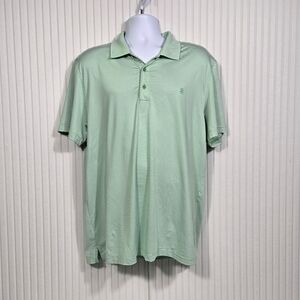 IZOD Men's‎ Golf Short Sleeve Polo Shirt Green & White Stripe Size XL